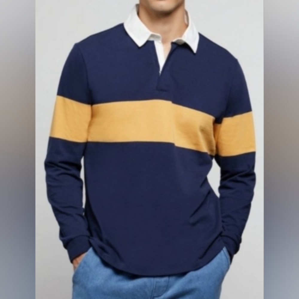 Onia Medium Blue and Gold Ruby Polo